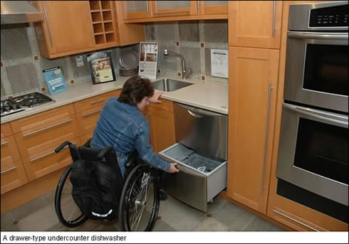 A drawer-type undercounter dishwasher